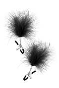 
Зажимы на соски с черными пуховыми кисточками Sweet Caress Feather Nipple Clumps фото в интим магазине Love Boat