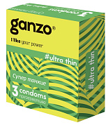 Ультратонкие презервативы Ganzo Ultra thin - 3 шт. фото в интим магазине Love Boat
