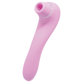 Розовый стимулятор Smoooch Clitoral Suction   Vibration - 18,6 см. фото в интим магазине Love Boat