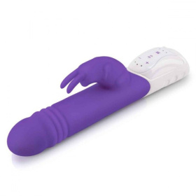 Фиолетовый пульсирующий вибромассажер G-Spot Thrusting Rabbit - 24 см. фото в секс шопе Love Boat