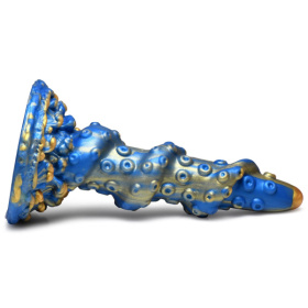 Голубой фантазийный фаллоимитатор Lord Kraken Tentacled Silicone Dildo - 21 см.