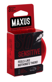 Ультратонкие презервативы в железном кейсе MAXUS Sensitive - 3 шт.