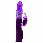 Фиолетовый вибратор MAGIC TALES SPELLING RABBIT со спиралью на стволе - 22,5 см. фото в интим магазине Love Boat