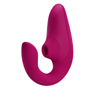 Малиновый вибромассажер для двойной стимуляции Womanizer Blend фото в интим магазине Love Boat