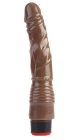 Коричневый вибратор-реалистик 8.8 Vibrating Dildo - 21,5 см. фото в интим магазине Love Boat