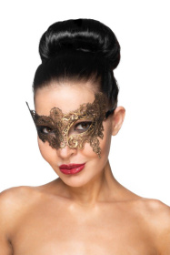 Золотистая карнавальная маска  Вега  фото в интим магазине Love Boat
