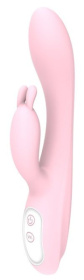 Розовый вибратор HEATING BUNNY с функцией нагрева - 18,5 см. фото в интим магазине Love Boat
