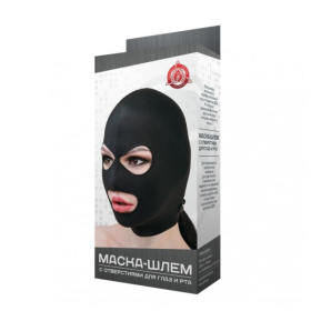 
Черная маска-шлем с отверстиями для глаз и рта фото в интим магазине Love Boat