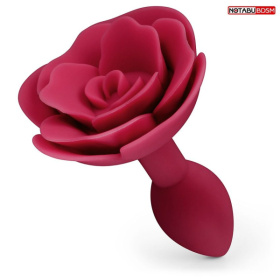 Красная гладкая анальная втулка-роза фото в интим магазине Love Boat