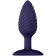 Синяя анальная пробка с вибрацией и пультом ДУ Wicked Twister - 12 см.