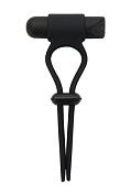 Черное вибролассо на пенис ADJUSTABLE COCKRING фото в интим магазине Love Boat