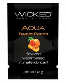 Лубрикант с ароматом спелого персика Wicked Aqua Sweet Peach - 3 мл. фото в интим магазине Love Boat