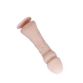 Телесный вибратор на присоске The Big Penis - 23,5 см.