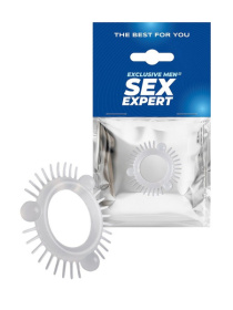 Эластичное эрекционное кольцо с 3 шариками и шипами фото в интим магазине Love Boat