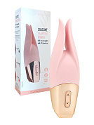 Нежно-розовый мини-вибратор с раздвоенным кончиком - 12,3 см. фото в интим магазине Love Boat