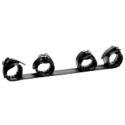 
Черная распорка с манжетами для рук и ног Deluxe Rigid Spreader Bar фото в интим магазине Love Boat