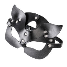 
Черная кожаная рельефная маска кошки фото в интим магазине Love Boat