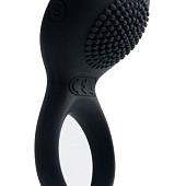 Чёрное перезаряжаемое эрекционное виброкольцо Tyler