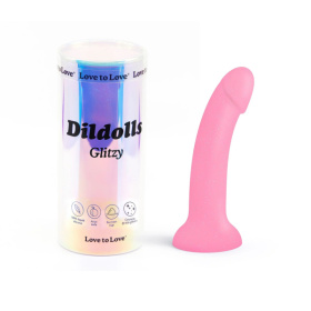 Фаллоимитатор из жидкого силикона Dildolls Glitzy - 17,6 см.