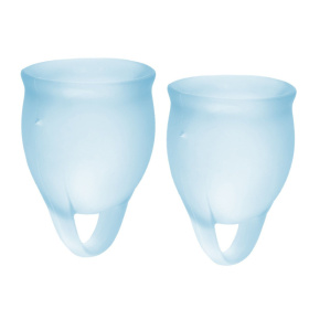 Набор голубых менструальных чаш Feel confident Menstrual Cup фото в интим магазине Love Boat