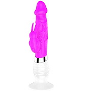 Фиолетовый вибратор BELLA с клиторальным стимулятором - 26 см. фото в интим магазине Love Boat