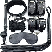 Большой БДСМ-набор из 7 предметов в черном цвете