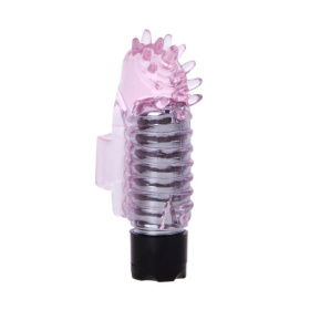 Розовый вибростимулятор с шипиками на палец фото в интим магазине Love Boat