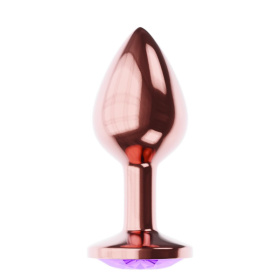 
Пробка цвета розового золота с фиолетовым кристаллом Diamond Amethyst Shine L - 8,3 см. фото в интим магазине Love Boat
