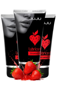 Набор из 3 съедобных лубрикантов JUJU со вкусом клубники фото в интим магазине Love Boat