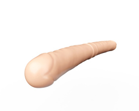 Двусторонний телесный фаллоимитатор с венками - 44 см.