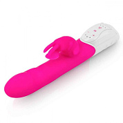 Розовый вибромассажер с клиторальной стимуляцией Clitoral Suction Rabbit - 24,5 см. фото в интим магазине Love Boat