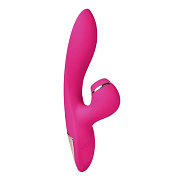 Розовый вибратор-кролик с вакуумной стимуляцией 5’’ Silicone Suction Kiss - 20,3 см. фото в интим магазине Love Boat