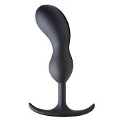 Черный массажер простаты с утяжелителями Premium Silicone Weighted Prostate Plug Large - 18,8 см. фото в интим магазине Love Boat