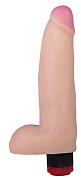 Телесный вибратор-реалистик с мошонкой - 23,7 см. фото в интим магазине Love Boat