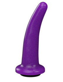 Фиолетовая гладкая изогнутая насадка-плаг - 13,3 см. фото в интим магазине Love Boat