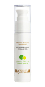 Универсальный массажный гель 3-в-1 Allover Delicious Massage Gel с ароматом ананаса и зеленого чая - 50 мл.