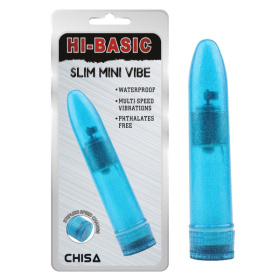 Голубой мини-вибратор Slim Mini Vibe - 13,2 см. фото в секс шопе Love Boat