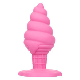 Розовая анальная пробка в виде мороженого Yum Bum Ice Cream Cone Butt Plug - 9,5 см.