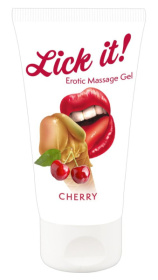 Лубрикант на водной основе Lick it! Cherry с ароматом вишни - 50 мл. фото в интим магазине Love Boat