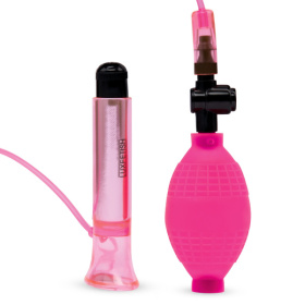 Розовый вакуумный стимулятор для клитора с вибрацией Vibrating Clitoral Pump with Quick Release фото в интим магазине Love Boat