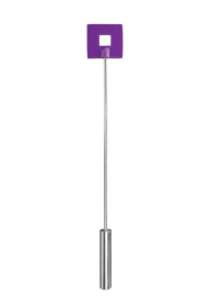 
Фиолетовая шлёпалка Leather Square Tiped Crop с наконечником-квадратом - 56 см. фото в интим магазине Love Boat