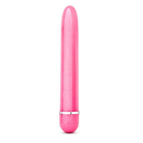 Розовый тонкий классический вибратор Slimline Vibe - 17,8 см. фото в секс шопе Love Boat