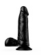 Упругий чёрный фаллоимитатор на присоске - 15,5 см.