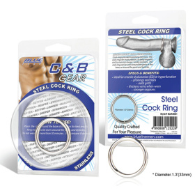 
Стальное эрекционное кольцо STEEL COCK RING - 3.5 см. фото в интим магазине Love Boat