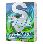 Презервативы Sagami Xtreme Mint с ароматом мяты - 3 шт. фото в интим магазине Love Boat