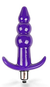 Фиолетовая анатомическая анальная вибропробка - 10,2 см. фото в интим магазине Love Boat