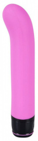 Розовый изогнутый вибратор Mr. Nice Guy - 23 см. фото в секс шопе Love Boat