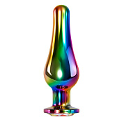 Радужная металлическая пробка Rainbow Metal Plug Large - 12,9 см. фото в интим магазине Love Boat