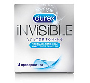 Ультратонкие презервативы Durex Invisible - 3 шт. фото в интим магазине Love Boat