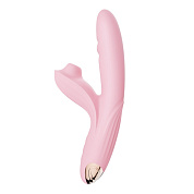 Розовый вибратор Anita с возвратно-поступательными движениями и вакуумом - 21,1 см. фото в интим магазине Love Boat